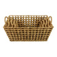 Set of 4 Storage Baskets, Intricately Woven Hyacinth Rope Handles, Brown By Casagear Home