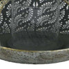 18 Inch Decorative Lantern Embossed Design Tear Drop Shape Gold Metal By Casagear Home BM315654