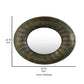 33 Inch Decorative Wall Mirror Round Embossed Design Bronze Metal By Casagear Home BM315657