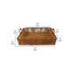 Set of 2 Decorative Trays Square Frame Curved Handles Brown Finish By Casagear Home BM315659