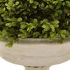 15 Inch Faux Boxwood Topiary Plant in Urn Pedestal Pot Off White Planter By Casagear Home BM315663