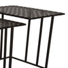 Set of 3 Plant Stand Side Tables Rectangular Mesh Top Black Metal Frame By Casagear Home BM315671