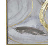 51 x 81 Framed Canvas Oil Painting Abstract Natural Fiber Gray Gold By Casagear Home BM315675