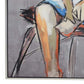 Iamo 49 x 71 Framed Canvas Oil Painting Woman Sitting on Chair Blue By Casagear Home BM315677