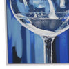 49 x 59 Framed Canvas Oil Painting 2 Wine Glasses Blue and White By Casagear Home BM315679