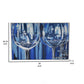 49 x 59 Framed Canvas Oil Painting 2 Wine Glasses Blue and White By Casagear Home BM315679