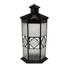 23 Inch Modern Decorative Lantern Hexagonal Glass Case Black Metal By Casagear Home BM315691