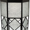 23 Inch Modern Decorative Lantern Hexagonal Glass Case Black Metal By Casagear Home BM315691