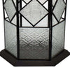 23 Inch Modern Decorative Lantern Hexagonal Glass Case Black Metal By Casagear Home BM315691