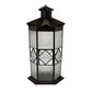 23 Inch Modern Decorative Lantern, Hexagonal Glass Case, Black Metal By Casagear Home