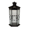 23 Inch Modern Decorative Lantern, Hexagonal Glass Case, Black Metal By Casagear Home