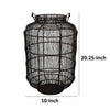 Fyn 20 Inch Decorative Candle Lantern Boho Style Decor Black Metal By Casagear Home BM315692