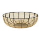 14 Inch Decorative Bowl Accent Wired Woven Basket Black Natural Brown By Casagear Home BM315694