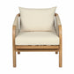 Ann 32 Inch Outdoor Accent Chair Brown Eucalyptus Rope Ivory Olefin By Casagear Home BM315711