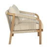 Ann 32 Inch Outdoor Accent Chair Brown Eucalyptus Rope Ivory Olefin By Casagear Home BM315711