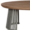 Jax 47 Inch Outdoor Coffee Table Oval Slatted Top Gray Rope Braiding By Casagear Home BM315715