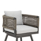 Piper 26 Inch Outdoor Swivel Counter Stool Chair Rope Woven Gray Cushions By Casagear Home BM315716