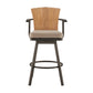 Luna 26 Inch Outdoor Swivel Counter Stool Chair Rustic Teak Wood Brown By Casagear Home BM315722