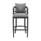 Hosa 30 Inch Outdoor Patio Barstool Chair Gray Aluminum Woven Rope By Casagear Home BM315733