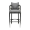 Hosa 30 Inch Outdoor Patio Barstool Chair Gray Aluminum Woven Rope By Casagear Home BM315733