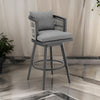 Hosa 26 Inch Outdoor Swivel Counter Stool Chair Gray Aluminum Woven Rope By Casagear Home BM315734