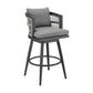 Hosa 26 Inch Outdoor Swivel Counter Stool Chair Gray Aluminum Woven Rope By Casagear Home BM315734