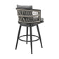 Hosa 30 Inch Outdoor Swivel Barstool Chair Gray Aluminum Woven Rope By Casagear Home BM315735