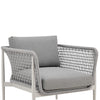 Rue 33 Inch Outdoor Patio Armchair Mesh Woven Rope Gray Aluminum Frame By Casagear Home BM315741