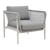 Rue 33 Inch Outdoor Patio Armchair Mesh Woven Rope Gray Aluminum Frame By Casagear Home BM315741