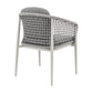 Rue 24 Inch Outdoor Patio Armchair Set of 2 Mesh Woven Rope Gray Frame By Casagear Home BM315742