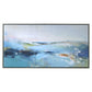 25 x 49 Handcrafted Wall Art Waves on Framed Canvas Silver Blue Green By Casagear Home BM315749