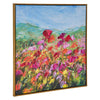 37 x 37 Handcrafted Wall Art Poppies Hillside on Framed Canvas Gold Red By Casagear Home BM315750