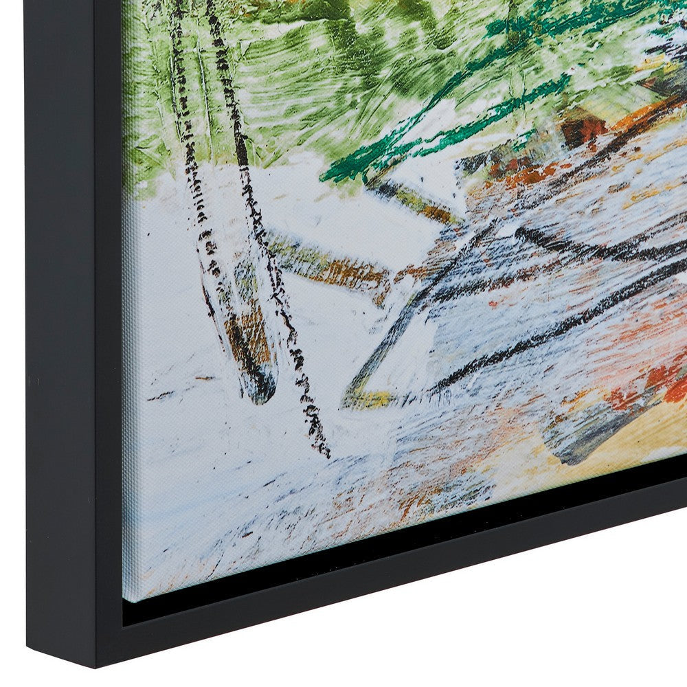 25 x 37 Handcrafted Wall Art Abstract Giclee Black Frame Multicolor By Casagear Home BM315752