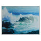 31 x 41 Handcrafted Wall Art Crashing Waves on Framed Canvas White Blue By Casagear Home BM315756