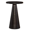 20 Inch Round Accent Table, Tapered Round Pedestal, Dark Bronze Aluminum By Casagear Home