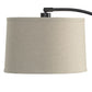 70 Inch Arc Floor Lamp Beige Shade Adjustable Arm and Height Dark Bronze By Casagear Home BM315758