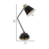 23 Inch Desk Lamp Adjustable Arm USB Port Antique Brass and Black Metal By Casagear Home BM315759