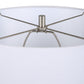 25 Inch Table Lamp Rattan Woven White Linen Shade Brushed Silver Accents By Casagear Home BM315760