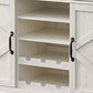 Syna 45 Inch Buffet Cabinet with 3 Storage Drawers Wine Rack White By Casagear Home BM315774