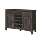 Syna 45 Inch Buffet Cabinet with 3 Storage Drawers Wine Rack Gray By Casagear Home BM315775