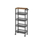 39 Inch Rolling Kitchen Trolly Cart 4 Grid Shelves Caster Wheels Black By Casagear Home BM315784