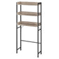 Kiu 65 Inch Bathroom Storage with 3 Shelves in Brown Wood Black Steel By Casagear Home BM315785