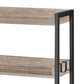 Kiu 65 Inch Bathroom Storage with 3 Shelves in Brown Wood Black Steel By Casagear Home BM315785