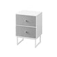 Jem 22 Inch Nightstand with 2 Removable Fabric Front Drawers White Steel By Casagear Home BM315789