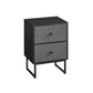 Jem 22 Inch Nightstand with 2 Removable Fabric Front Drawers Black Steel By Casagear Home BM315790