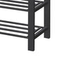 Lee 24 Inch Shoe Rack Cushioned Tufted Seat 2 Shelves Dark Gray Black By Casagear Home BM315795