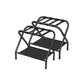 Ami 27 Inch Luggage Rack Set of 2 1 Storage Shelf Foldable X Body Black By Casagear Home BM315804