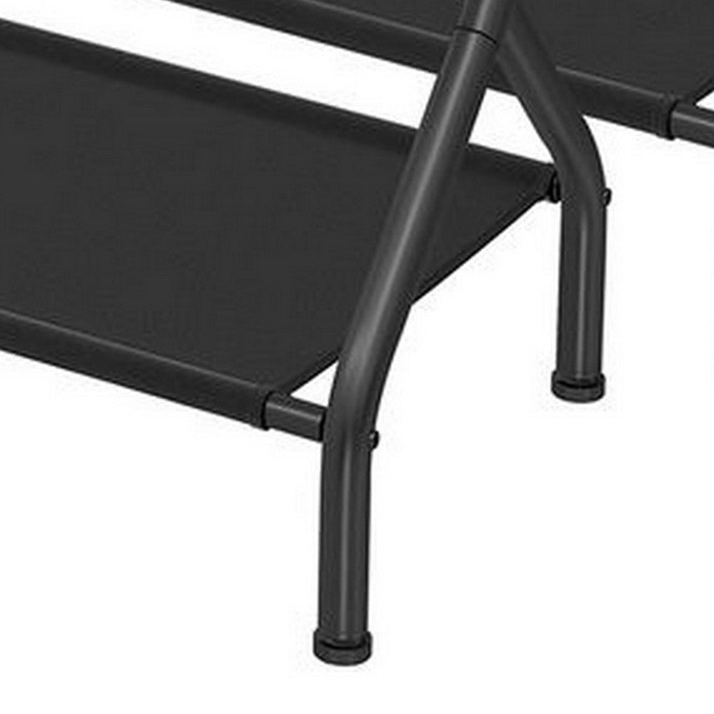 Ami 27 Inch Luggage Rack Set of 2 1 Storage Shelf Foldable X Body Black By Casagear Home BM315804