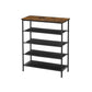 Byn 36 Inch Modern Shoe Rack 5 Tier Adjustable Shelves Black Steel Brown By Casagear Home BM315812