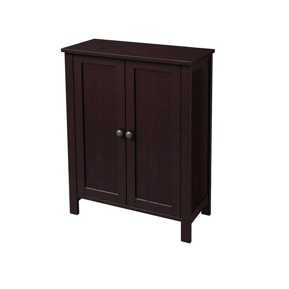 32 Inch Sideboard Cabinet with Double Doors Adjustable Farmhouse Brown By Casagear Home BM315813